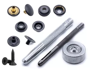 Kit perno pressa chiusura a scatto nero militare marca DOT popper copertura barca tettoia - Foto 1 di 7
