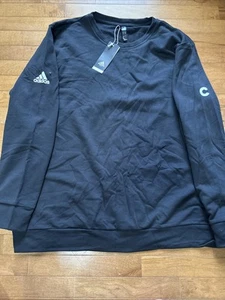 Adidas A434 Black Fleece CrewNeck Sweatshirt Men's 2XL - Picture 1 of 9