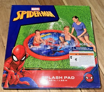 Spiderman 65" Splash Pad w/Sprinklers Shallow Pool Kids Ages 2+ - Image 1 of 2