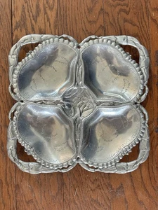 Arthur Court Crab Serving Platter Tray 4 Sections Aluminum Dated 1997 - Picture 1 of 9