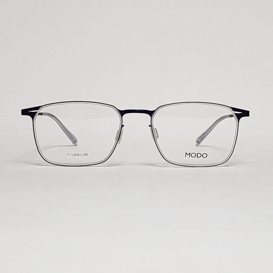 MODO 4412 Men's Ultra-Light Titanium Oval Glasses in Crystal / Navy | 54mm - Image 1 of 4