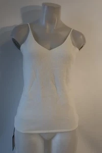 Neu mit Etikett Fibflx Damen-Tanktop elfenbeinfarben Träger 100 % Kaschmir Strick XS - Bild 1 von 6