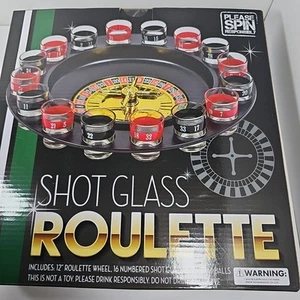 Roulette Casino Night Shot Glass Drinking Game Set With 12 Shot Glasses NIB - Picture 1 of 1