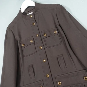 Jaeger Military Jacket Womens 14 Green Wool Blend Army Utility Chore Button Up - Picture 1 of 17