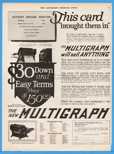 1922 American Multigraph Sales Cleveland Printing Copier Vintage Publishing ad - Picture 1 of 1