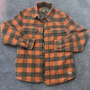 JACHS New York Jacke Herren Medium Orange Buffalo Karo Stepp Flanell Shacket - Bild 1 von 6