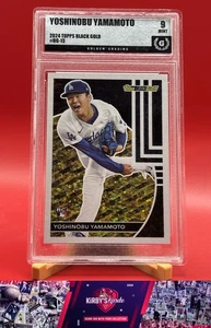 2024 Topps Update #BG-13 Yoshinobu Yamamoto Topps Black Gold Graded 9 RC - Picture 1 of 2