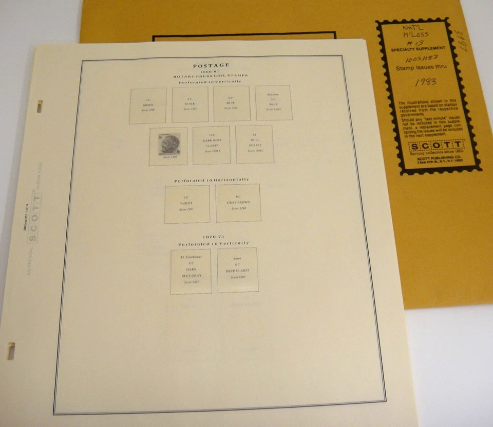 Suplemento álbum de estampillas nacionales sin bisagras Scott 1983 #13 100SH83 NOS Foto 1 de 1