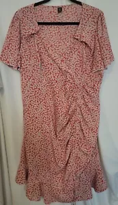 Shein Curve 2XL Floral Maxi Dress Women's Red Flower Tie. Excellent Condition! - Picture 1 of 7