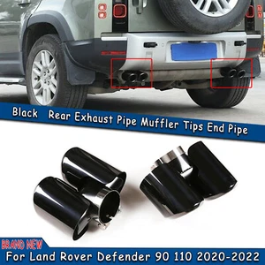 Puntas negras del tubo de escape trasero para Land Rover Defender 90 110 2020-2022 2021 - Imagen 1 de 10