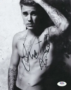 Autograph Justin Bieber Signed 8x10 Photo Shirtless Picture AUTO Reprint - Picture 1 of 1