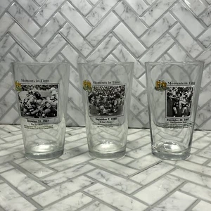 Lot Of 3 Lambeau Field Moments in Time Pint Glass Set Packers Ice Bowl Leap - Picture 1 of 10