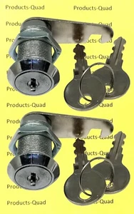 2x 1-1/8" Flat Key Cam Lock - Cabinets, Desks, RV, Camper Storage - Keyed Alike - Picture 1 of 3