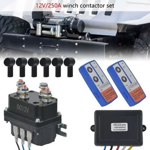 Winch Relay Kit 12V/250A Winch Solenoid Relay Contactor +Wireless Remote Control - Picture 1 of 15