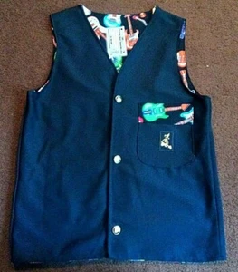 SKR - MUSIC THEMED VESTS - BOYS SIZE 16 BLACK WITH ELECTRIC GUITARS VEST - NWT - Picture 1 of 2