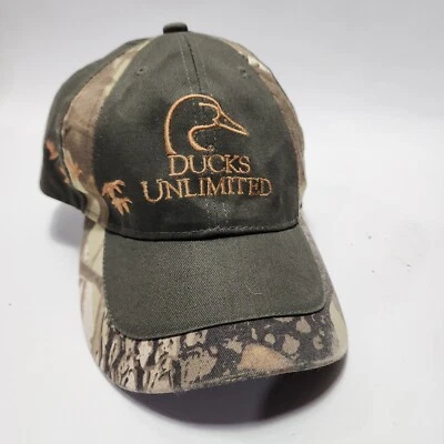 Ducks Unlimited Camo Hat Embroidered Adjustable Volunteer One Size Hook and Loop - Image 1 of 4