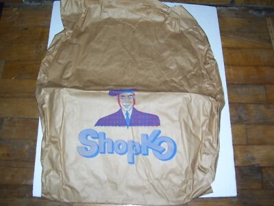 SHOPKO DEPARTMENT STORE Vintage HAPPY SHOPPER GUY Image Paper Shopping Bag - Image 1 of 4