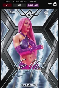 Topps WWE Slam Digital Eva Marie Signature Excellence Black 21 Super Rare 406cc - Picture 1 of 2
