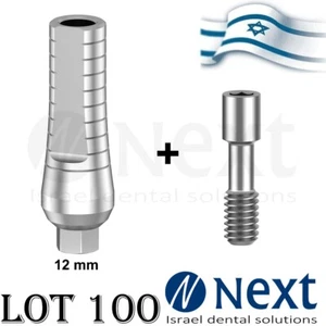 LotX100 Dental Straight Titanium Abutment Internal Hexagonal System screw 12 mm - Picture 1 of 3
