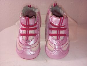 Robeez Mini Shoez Lil Half K Primrose PINK Leather Baby Shoes Size 3