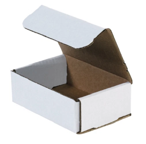 Pick Quantity! 1-300 6x4x2" White Corrugated Mailer Small Folding Box Light Ship - Image 1 of 4