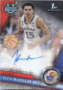 2023-24 BOWMAN CHROME U #BCPA-KM KEVIN MCCULLAR JR 1ST BASE AUTO KANSAS - Picture 1 of 2