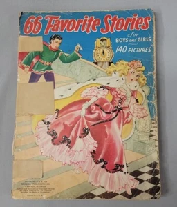 Vintage 1938 Kids Book 66 Stories For Boys & Girls Fairy Tales Coloring Book  - Picture 1 of 7