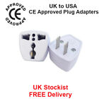 3 x UK To US, USA, America Travel Adaptor Plug 2 Pin Adapter CE Approved