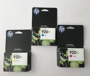 HP 920xl xl Ink Cartridges Color Set 3 Lot Magenta Yellow Cyan New! Exp. 2012 - Picture 1 of 3