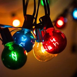 Lichterkette Außen RGB 15m 30m LED G40 Glühbirnen für Terrasse Hochzeiten Partys - Bild 1 von 18