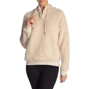 NEU Z by Zella Damen Large elfenbeinfarben kuscheliger Teddybär Kunst Lammfell Pullover Hoodie - Bild 1 von 8