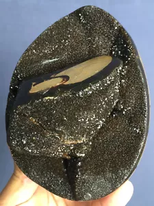 1225g OTTIMO!!! Pietra di Drago Settario Naturale Enorme Uovo Geode Cristallino ip0567 - Foto 1 di 12