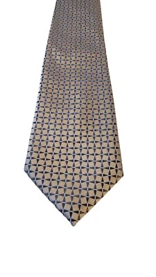 Corbata geométrica plateada para hombre JONES NEW YORK de lujo 100 % seda Foto 1 de 4