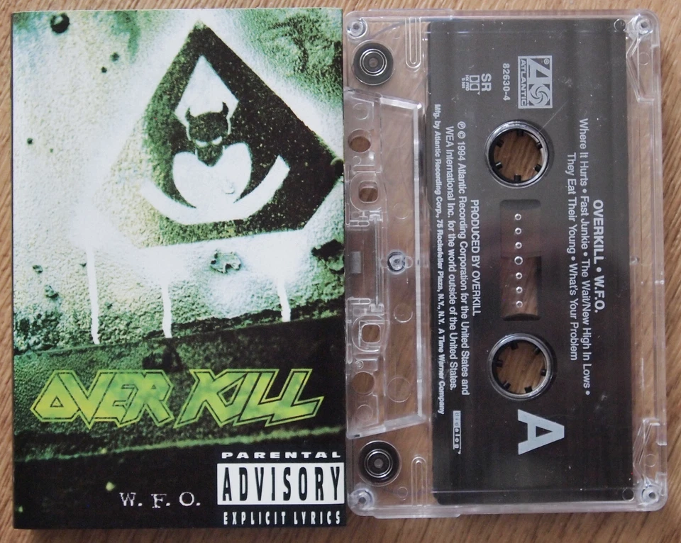 OVERKILL - W.F.O. (ATLANTIC 826304) 1994 USA CASSETTE TAPE THRASH OVER KILL - Image 1 of 3