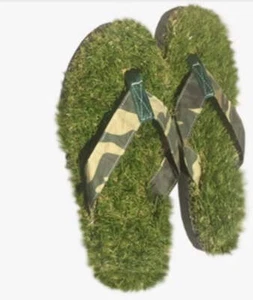 Camo / Green Grass Grass Flip Flops - Picture 1 of 2