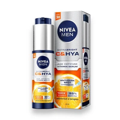 Nivea men Extra bright C&Hya Age defense SPF30 Anti dark spot vitamin serum 45ml - Image 1 of 4
