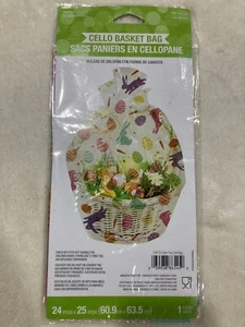 Easter Toss Large Basket Cello Bag 24" x 25" Plastic Easter Supplies Decoration - Picture 1 of 3