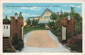 BEVERLY HILLS CA DOUG AND MARY PICKFORD MOVIE STAR HOME 1922 POSTCARD 061025 U - Imagen 1 de 2