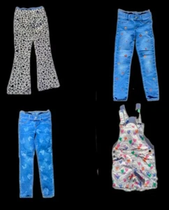 Lot of 4 Girl's S (6-6x) Jeggings Leopard Pants Wonder Nation 365 Kids Leggings - Picture 1 of 14