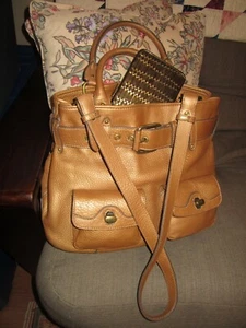 Cole Haan 2PC Convertible Golden Bronze Leather Tote & Wallet NEW - Picture 1 of 12