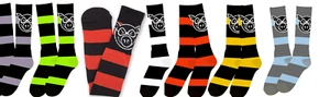 1 par de calcetines a rayas de cerdo Pig Wheels - Imagen 1 de 6