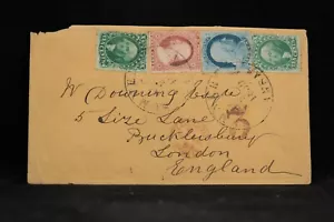 Kansas: Sumner 1859 #33 (2), #24 & #26 Territorial Cover to London, DPO - Picture 1 of 2