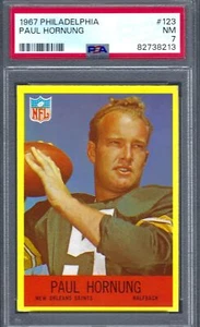 1967 Philadelphia FB #123 PSA 7 Paul Hornung Saints 123 Sharp! - Bild 1 von 2