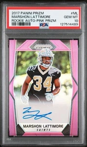 2017 Prizm Marshon Lattimore Rookie Auto Pink Prizm PSA 10 - Bild 1 von 2