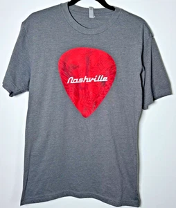 Nashville Guitar T Shirt Mens Medium Heather Gray Music Festival Country Western - Picture 1 of 8