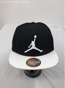 Jordan Black & White Metal Jumpman Satin Snapback Hat - Size One Size - Picture 1 of 7