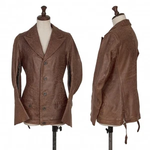 Yohji Yamamoto FEMME Sleeve Switching Leather jacket Size S(K-137299) - Picture 1 of 12