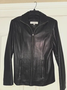 Gebrauchte VALERIE STEVENS schwarze neuseeländische Lammlederjacke Damen Small - Bild 1 von 9