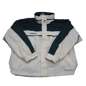 Giacca sportiva COLUMBIA uomo XL avorio collo alto zip intera coulisse logo - Foto 1 di 15