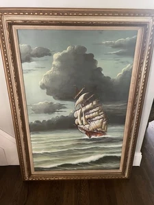 Ölgemälde Segelboot auf dem Wasser  - Bild 1 von 7